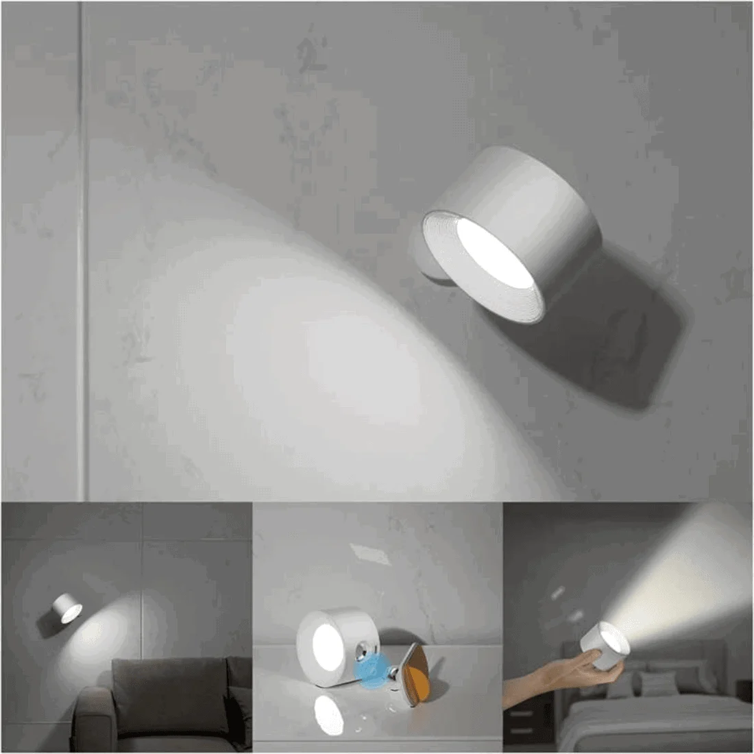 FlexiGlow – Wireless Rechargeable 360° Wall Lamp for Flexible Lighting -  - #tag1#
