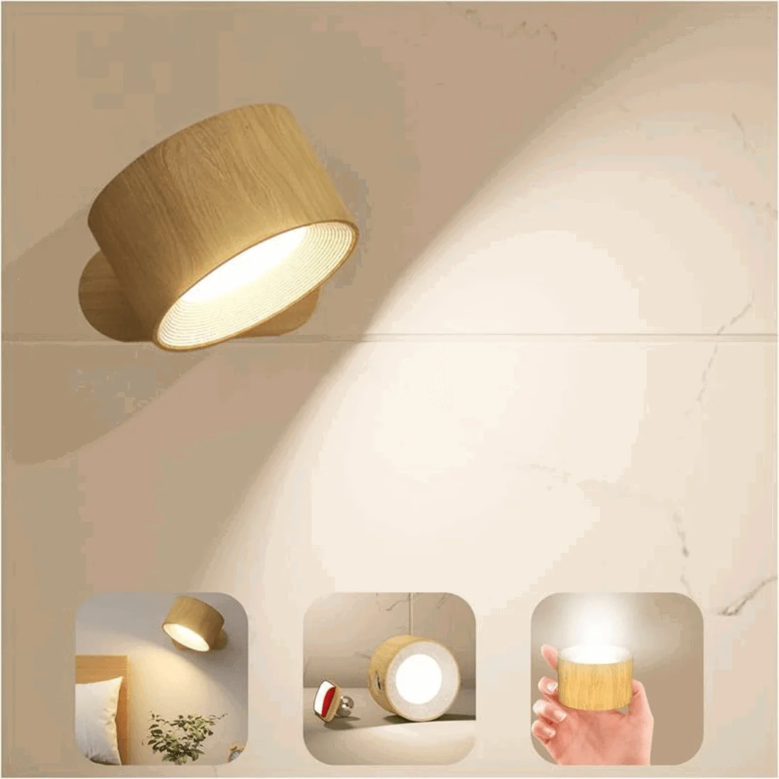 FlexiGlow – Wireless Rechargeable 360° Wall Lamp for Flexible Lighting -  - #tag1#