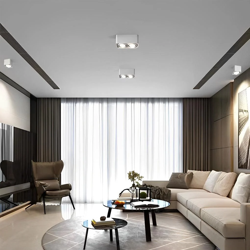 FlexiSquare - Dimmable LED Ceiling Grid Light with Adjustable Square Lamp Head -  - #tag1#