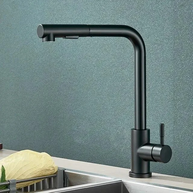 Flexible Deck Kitchen Sink Faucet Stainless Steel Hot and Cold Water Mixer -  - #tag1#