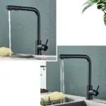 Flexible Deck Kitchen Sink Faucet Stainless Steel Hot and Cold Water Mixer tag1