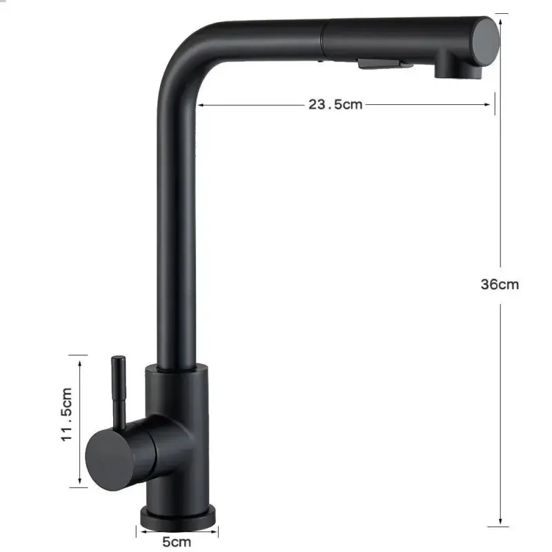 Flexible Deck Kitchen Sink Faucet Stainless Steel Hot and Cold Water Mixer tag1