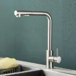 Flexible Deck Kitchen Sink Faucet Stainless Steel Hot and Cold Water Mixer tag1