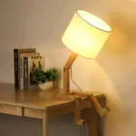 Flexible WoodMan Lamp Solid Wood Robot Desk Lamp tag1