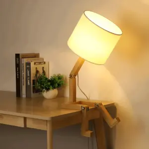 Flexible WoodMan Lamp - Solid Wood Robot Desk Lamp