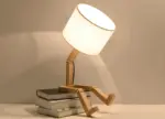 Flexible WoodMan Lamp Solid Wood Robot Desk Lamp tag1