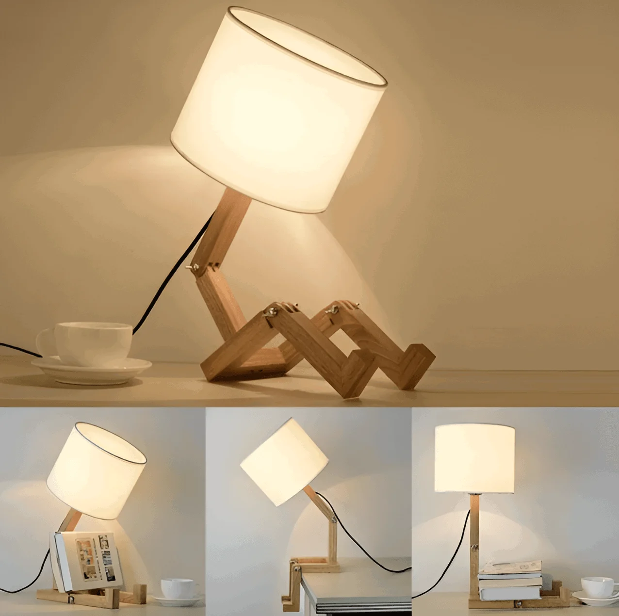 Flexible WoodMan Lamp - Solid Wood Robot Desk Lamp -  - #tag1#