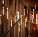 Floating Candles with Magic Wand Flickering Taper Flameless Hanging Candles for Christmas Halloween Birthday Parties Home Decor and Gifts tag1
