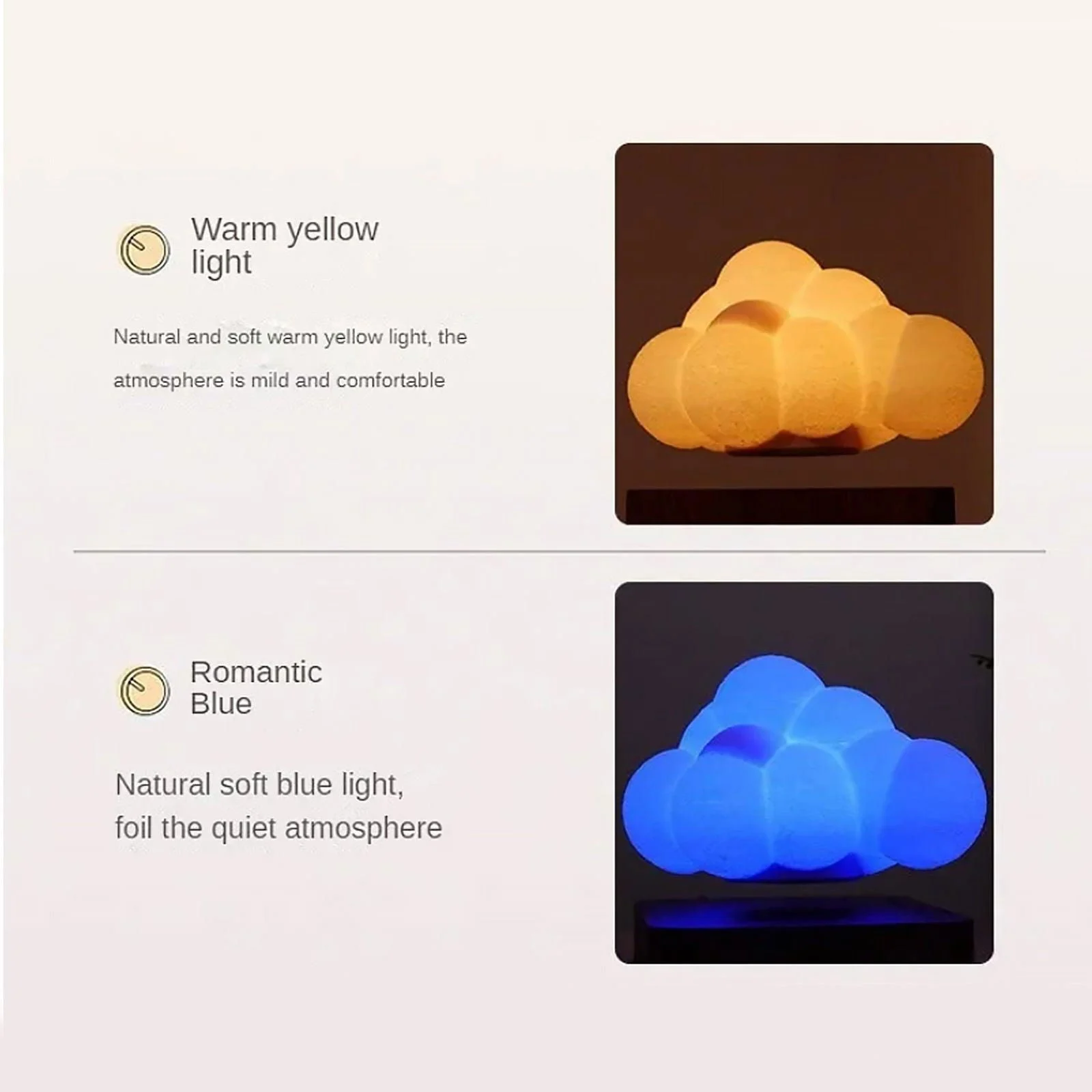 Floating Cloud Wooden Base Lamp -