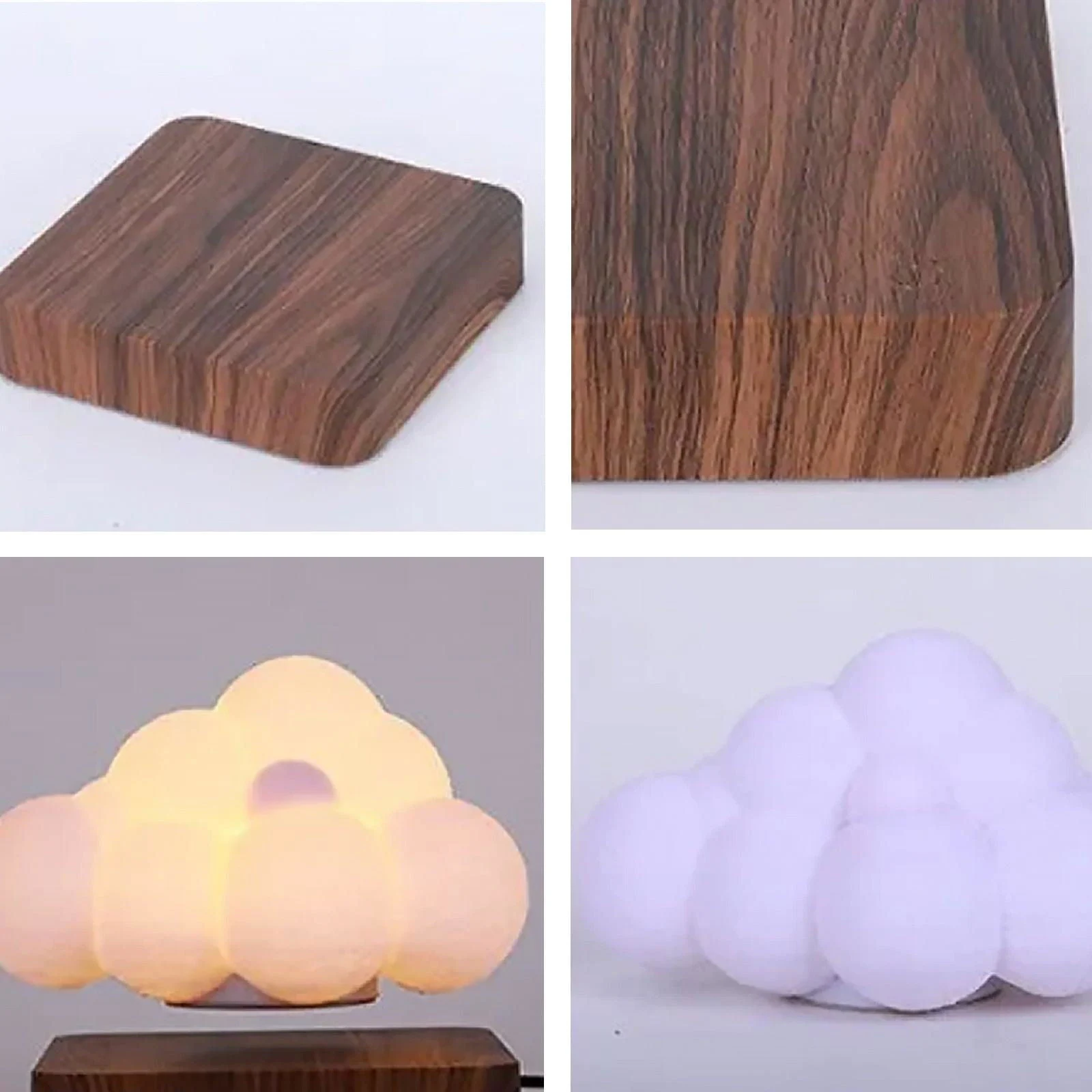 Floating Cloud Wooden Base Lamp -