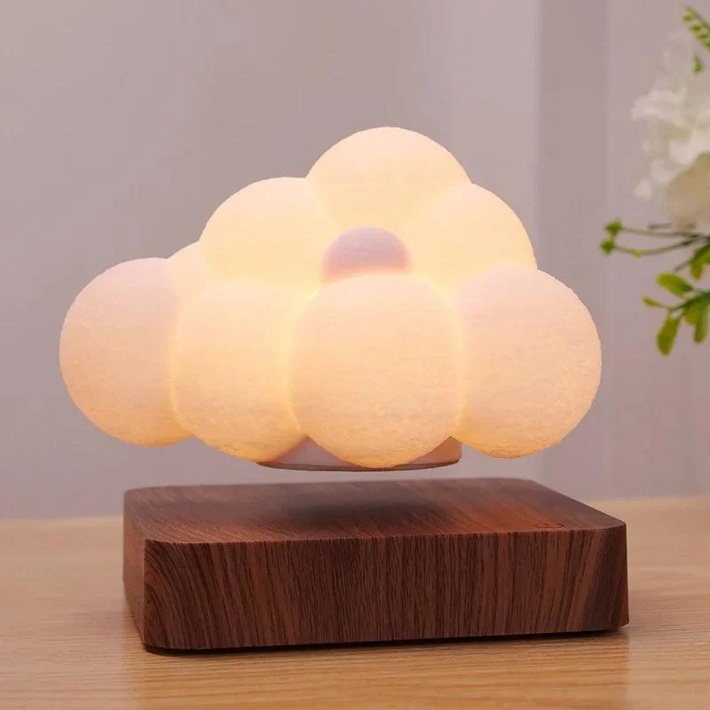 Floating Cloud Wooden Base Lamp -