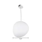 Floating Pebble Dining Room Pendant Light in Cream Glass with 1 Bulb Minimalist Hanging Ceiling Light tag1