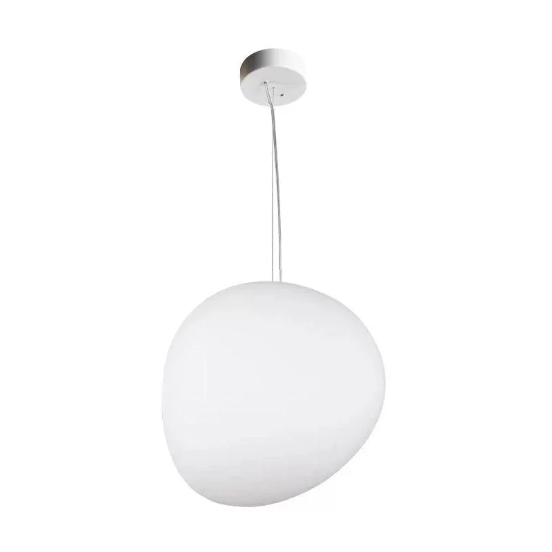 Floating Pebble Dining Room Pendant Light in Cream Glass with 1 Bulb Minimalist Hanging Ceiling Light -  - #tag1#