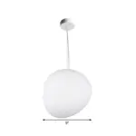 Floating Pebble Dining Room Pendant Light in Cream Glass with 1 Bulb Minimalist Hanging Ceiling Light tag1