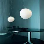 Floating Pebble Dining Room Pendant Light in Cream Glass with 1 Bulb Minimalist Hanging Ceiling Light tag1