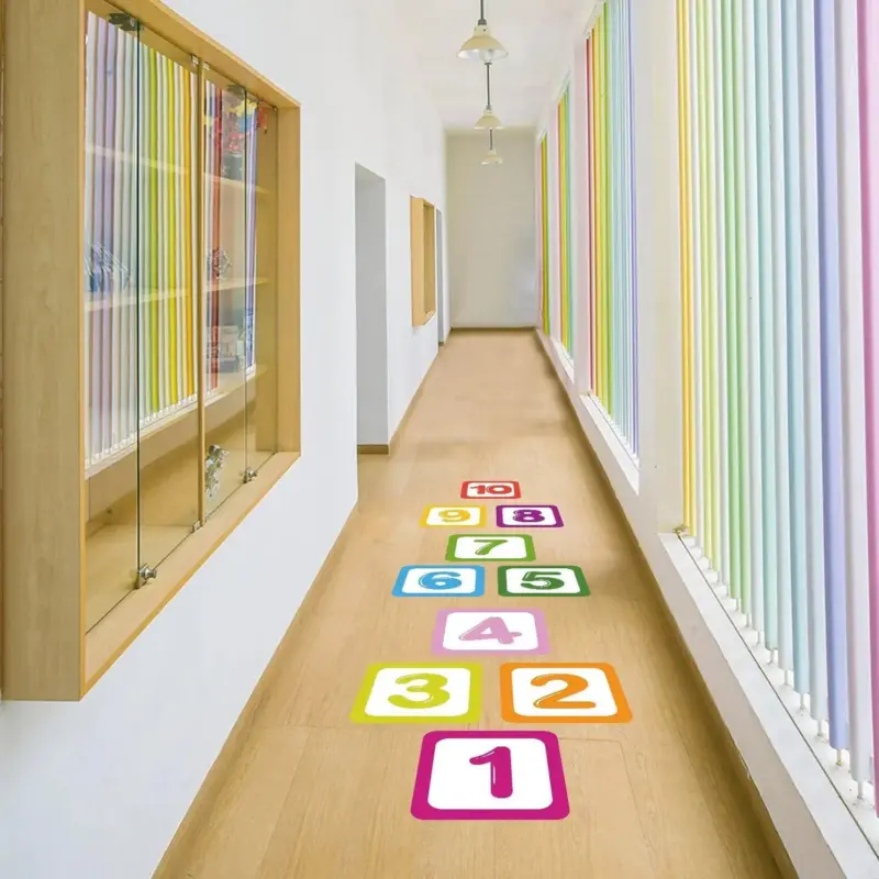 Floor stickers Grid game Number Cartoon Waterproof tag1