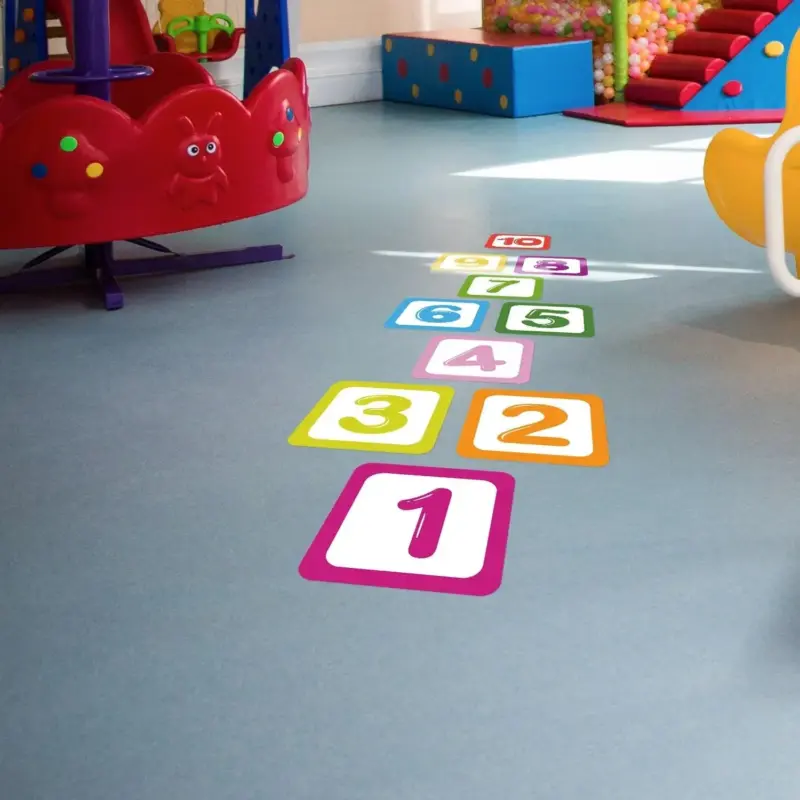 Floor stickers Grid game Number Cartoon Waterproof tag1