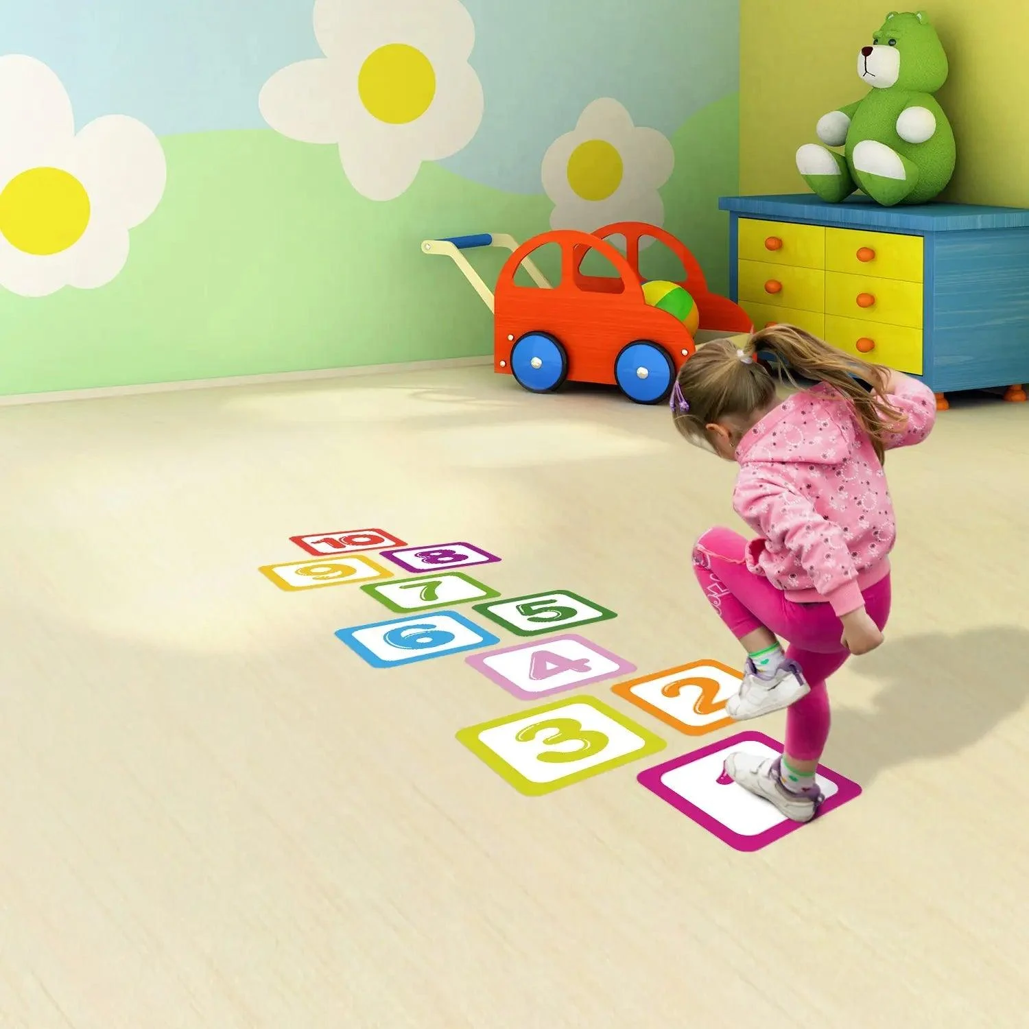 Floor stickers - Grid game - Number Cartoon - Waterproof -  - #tag1#