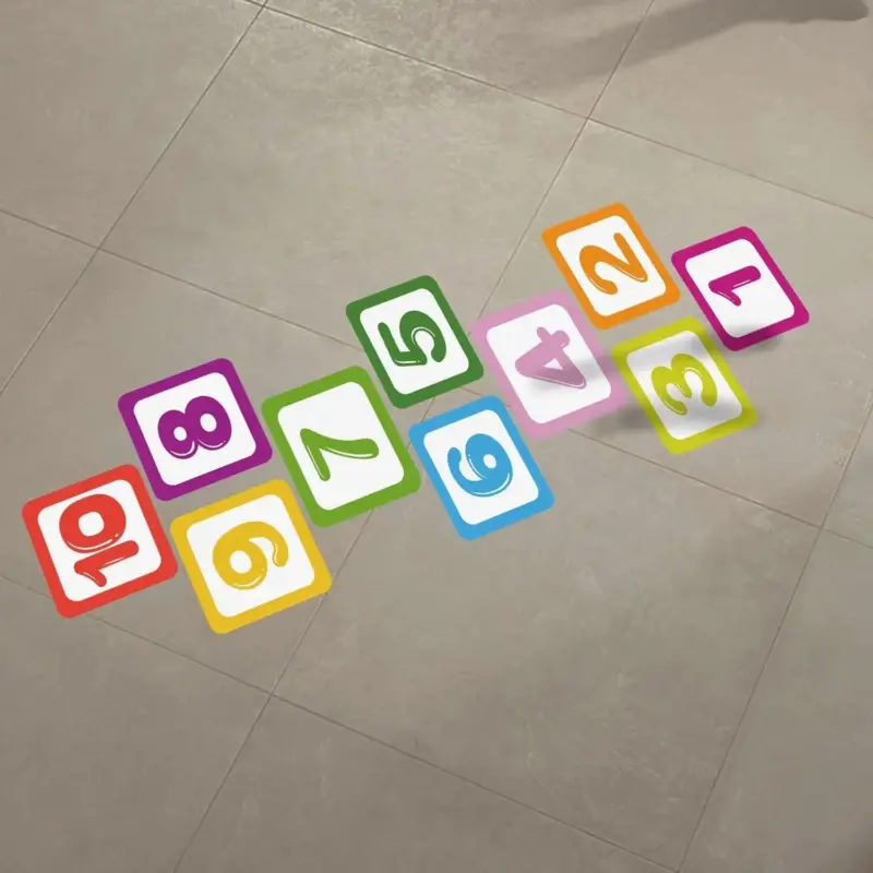 Floor stickers Grid game Number Cartoon Waterproof tag1