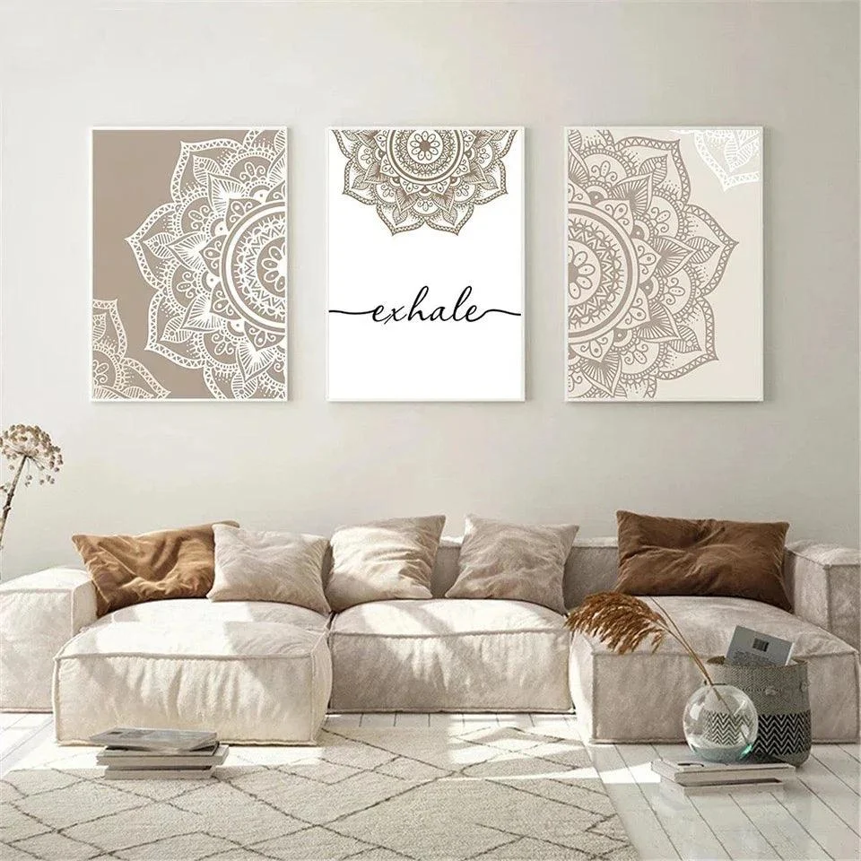 Floral Beige Diamond Painting Art - Homeko