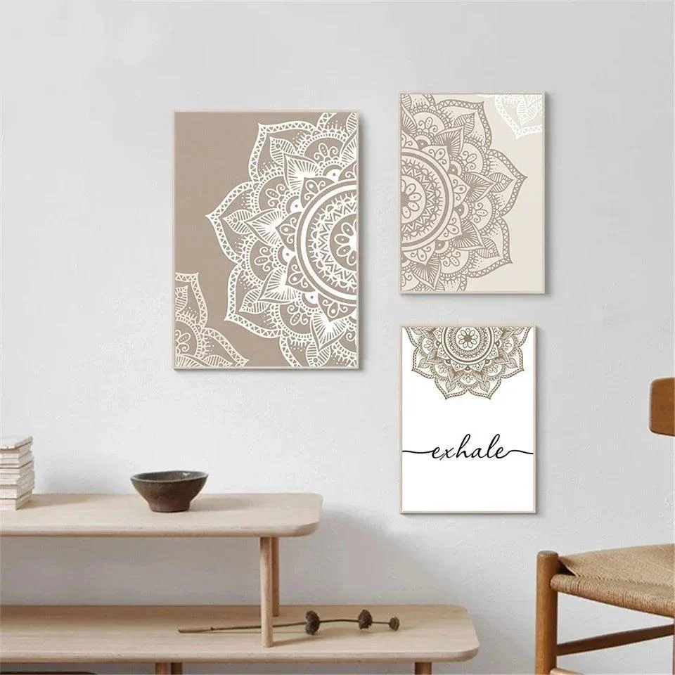 Floral Beige Diamond Painting Art - Homeko