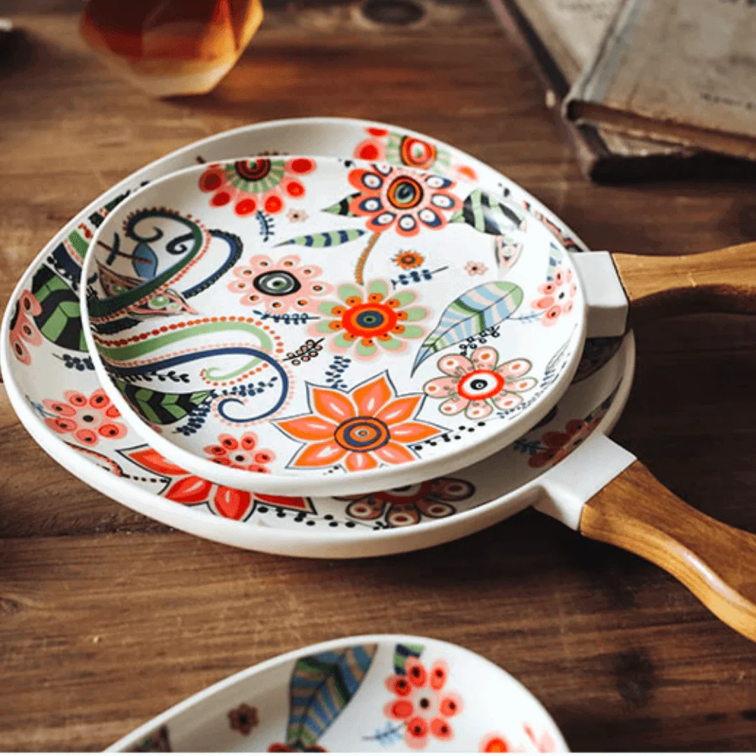 Floral Ceramic Dinner Plates -