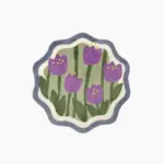 Floral Fluffy Hand Crafted Round Rug