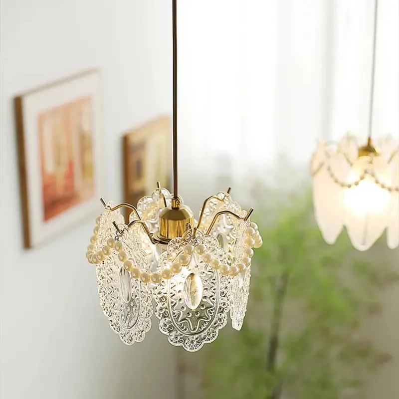 Floral Glass Pendant Lamp
