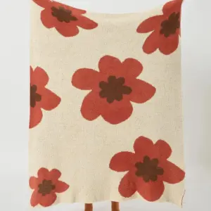 Floral Knitted Microfiber Throw Blanket - 