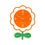 Floral Large Size Silent Wall Clock for Living Room