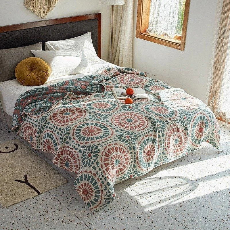 Floral Muslin Bed Cover -  - #tag1#