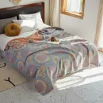 Floral Muslin Bed Cover tag1