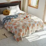 Floral Muslin Bed Cover tag1