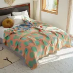 Floral Muslin Bed Cover tag1