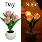 Flower shaped LED Tulip Lamp Night Simulation Mood Lighting For Living Room Decoration tag1