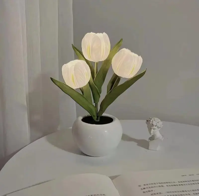 Flower shaped LED Tulip Lamp Night Simulation Mood Lighting For Living Room Decoration tag1