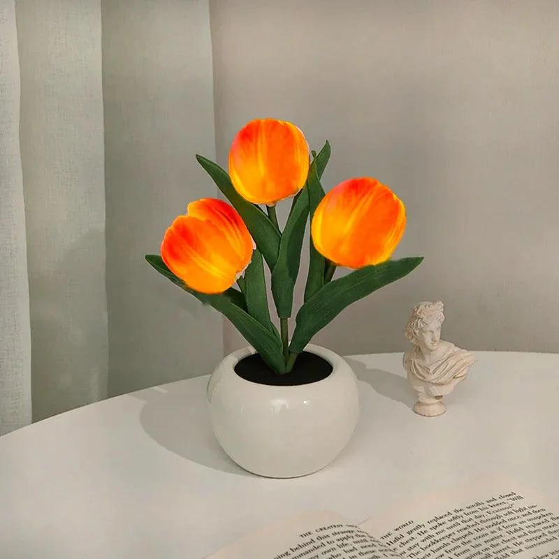 Flower-shaped LED Tulip Lamp - Night Simulation - Mood Lighting - For Living Room/Decoration -  - #tag1#