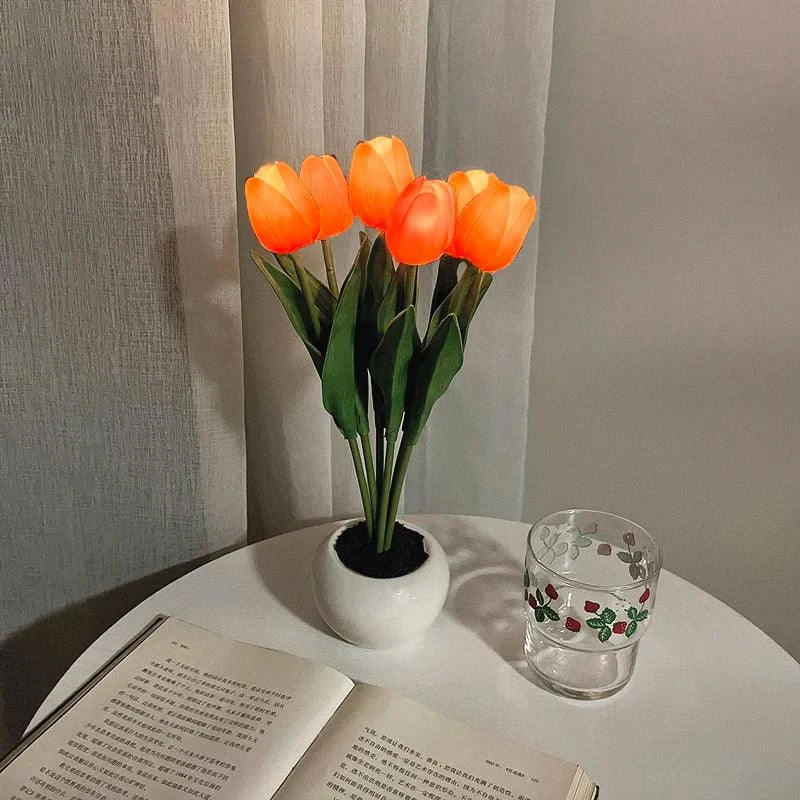 Flower-shaped LED Tulip Lamp - Night Simulation - Mood Lighting - For Living Room/Decoration -  - #tag1#