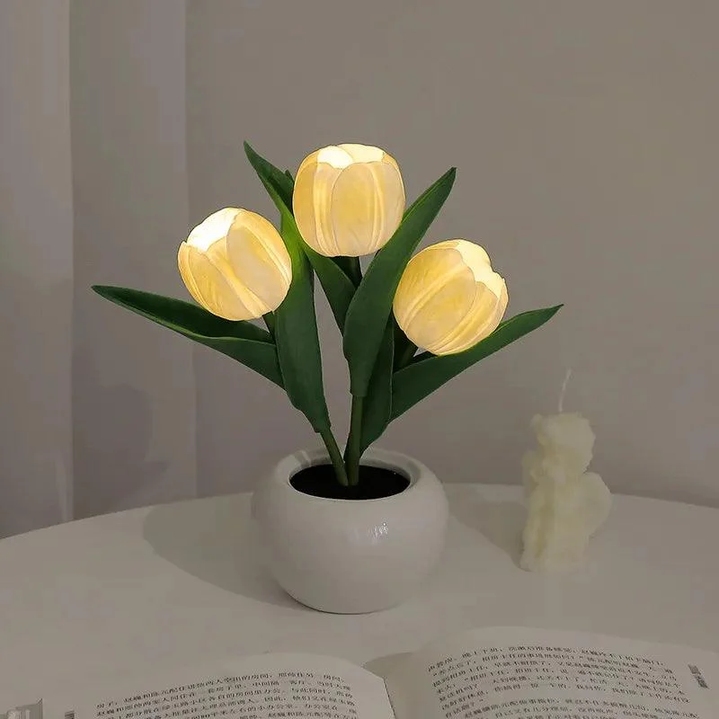 Flower-shaped LED Tulip Lamp - Night Simulation - Mood Lighting - For Living Room/Decoration -  - #tag1#