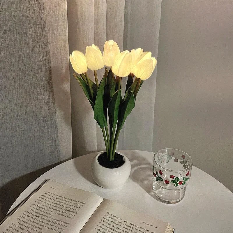 Flower-shaped LED Tulip Lamp - Night Simulation - Mood Lighting - For Living Room/Decoration -  - #tag1#
