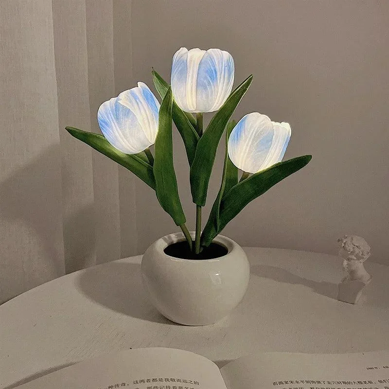 Flower-shaped LED Tulip Lamp - Night Simulation - Mood Lighting - For Living Room/Decoration -  - #tag1#