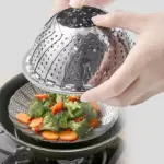 Flower shaped Steel Folding Steamer tag1