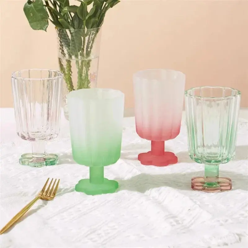 Flower Base Dessert Tall Glass
