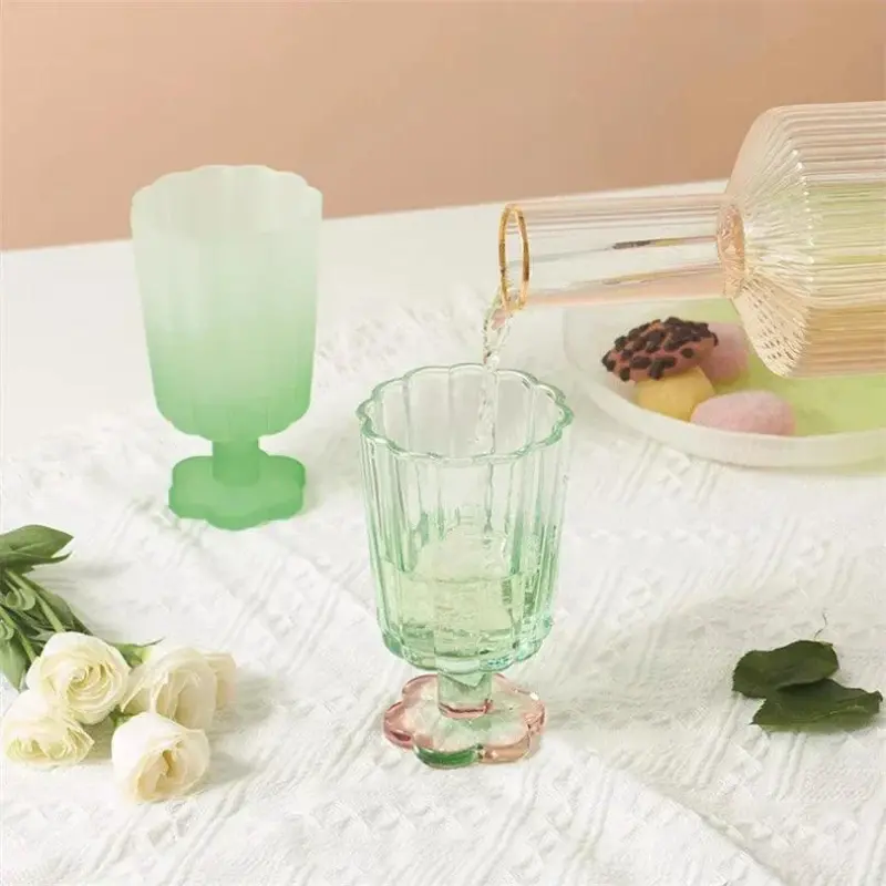 Flower Base Dessert Tall Glass