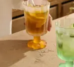 Flower Base Dessert Tall Glass
