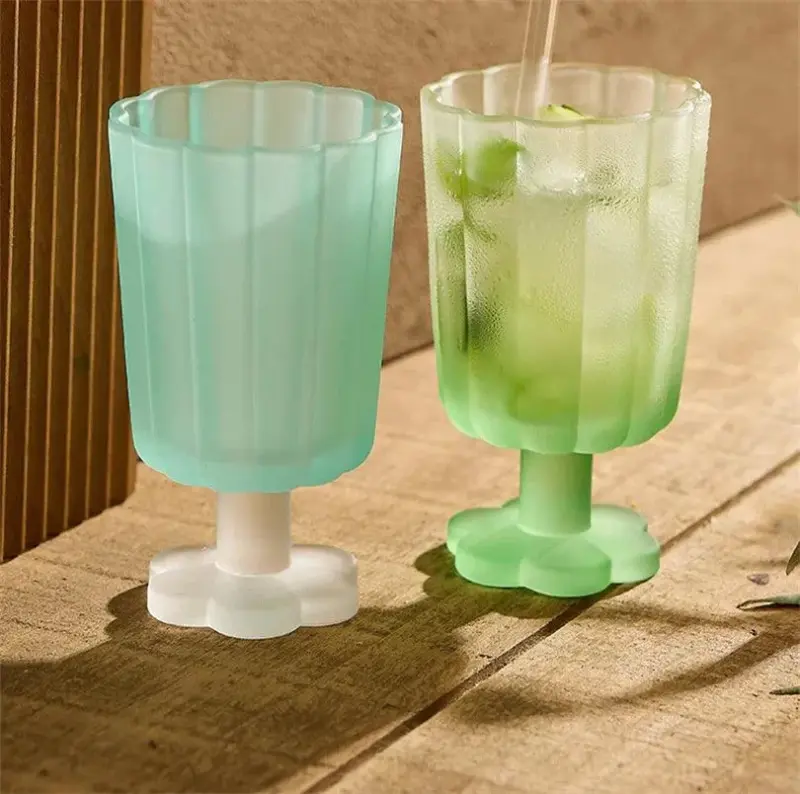 Flower Base Dessert Tall Glass