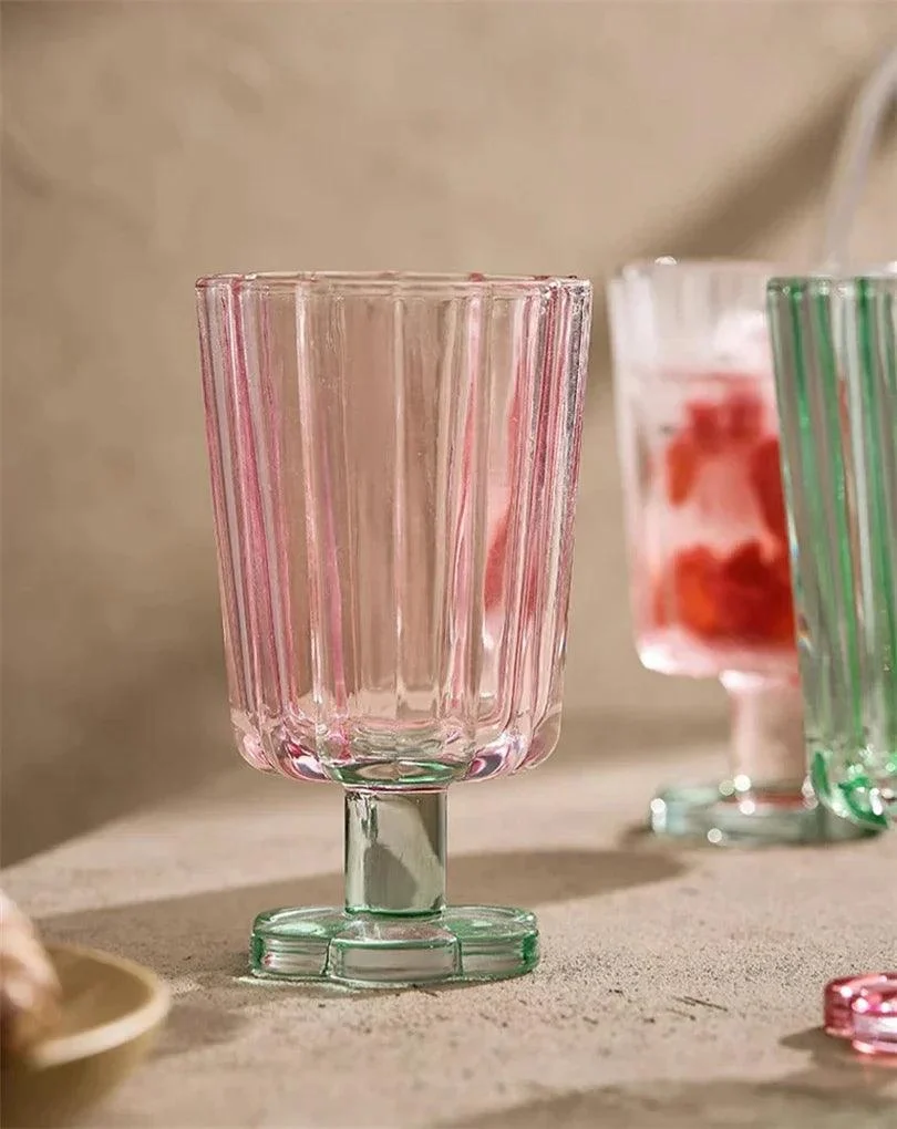 Flower Base Dessert Tall Glass -