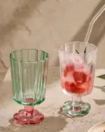 Flower Base Dessert Tall Glass