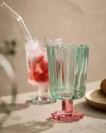 Flower Base Dessert Tall Glass