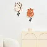 Flower Pendulum Wall Clock for Study Room